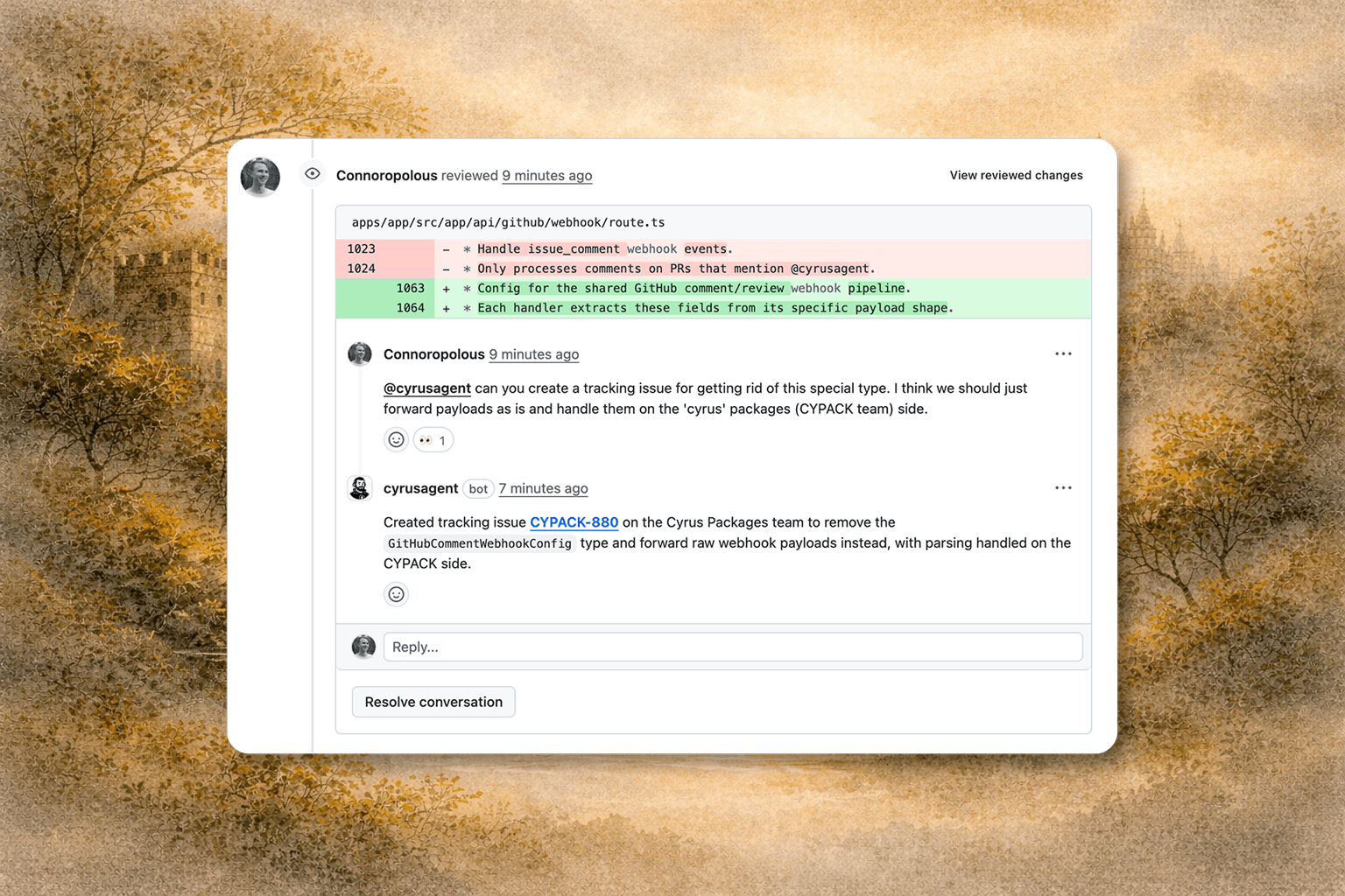 Instant PR reviews: Cyrus comes to GitHub